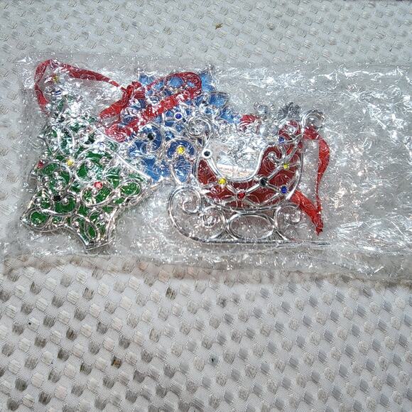 LENOX NIB MERRY & BRITE SET OF 3 CHRISTMAS ORNAMENT - Picture 6 of 6